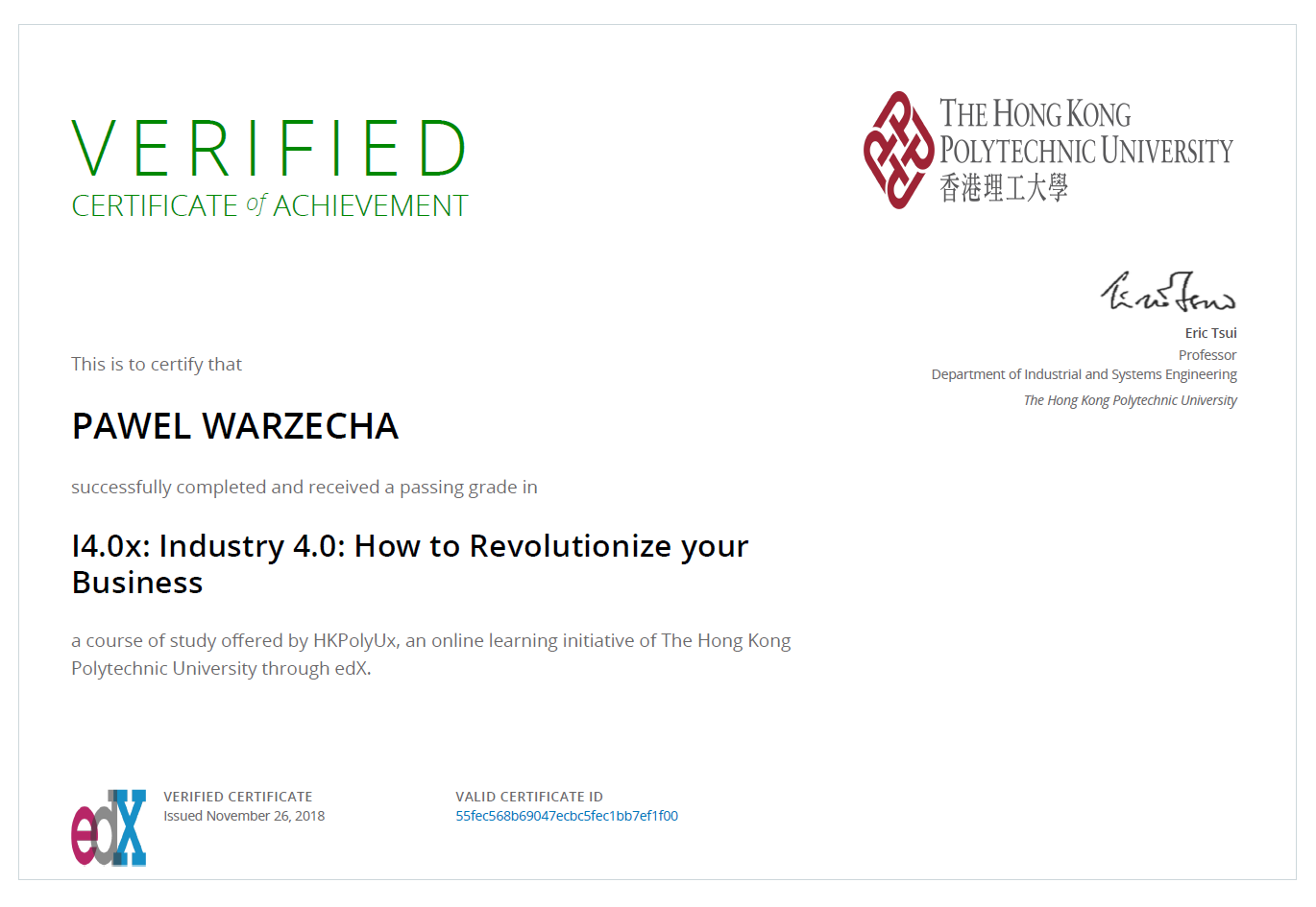 Industry 4.0 Certificate